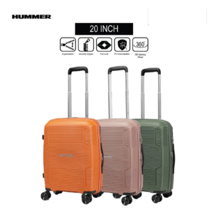 Hummer Overland 20inch Polypropylene [PP] Hard Case Expandable TSA Lock Secure Zip Luggage
