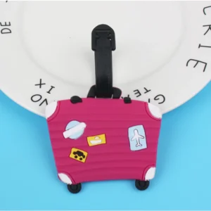 Suitcase Pattern Design Luggage Tag Red